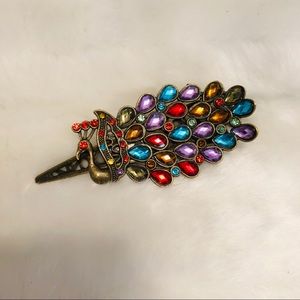 Peacock hair clip